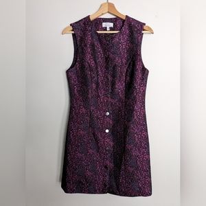 & Other Stories Jacquard Brocade Floral Snap-Front Mini Dress Size 6